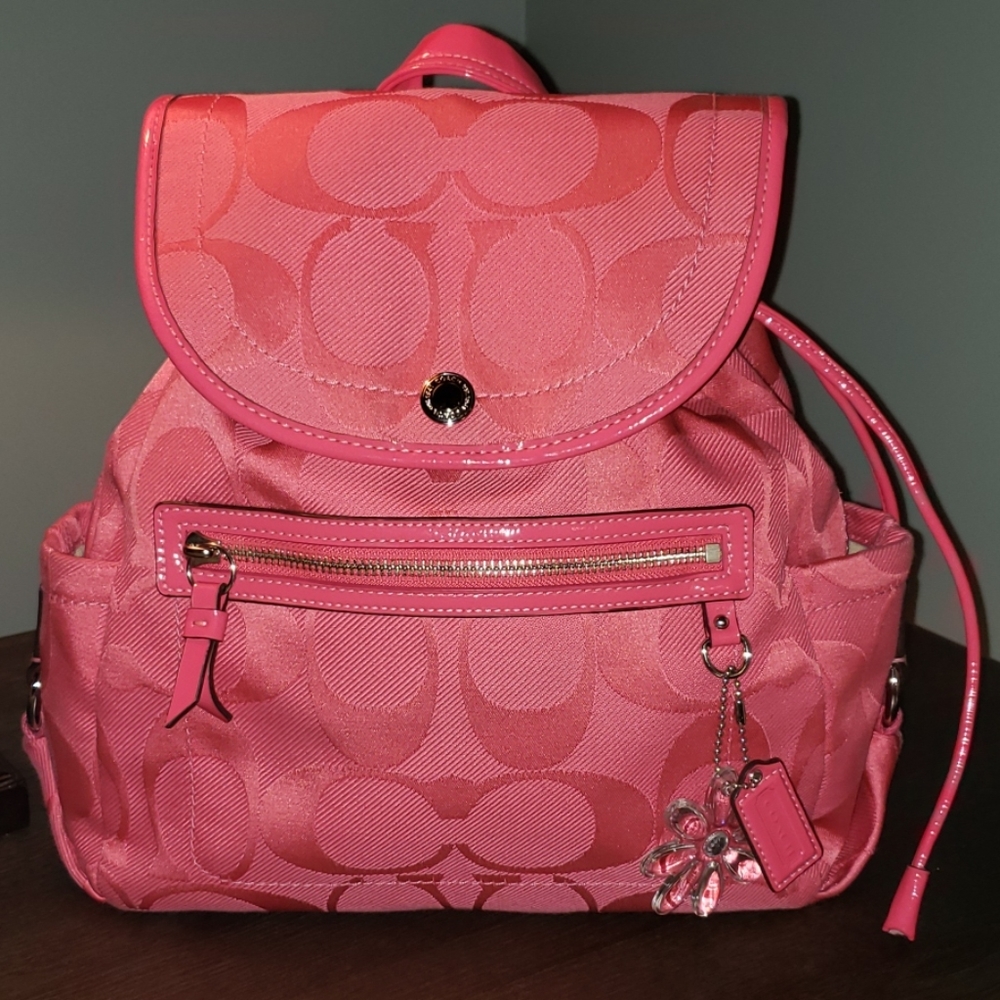 Coach Kyra Daisy Signature Backpack in Hibiscus - Picture 3 of 8